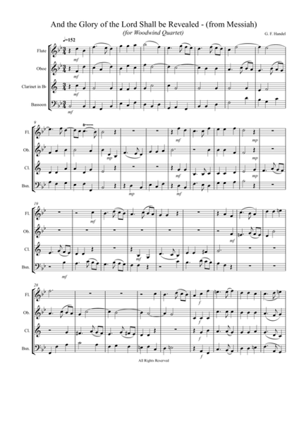 Handel - Messiah(9 pieces) for Woodwind Quartet