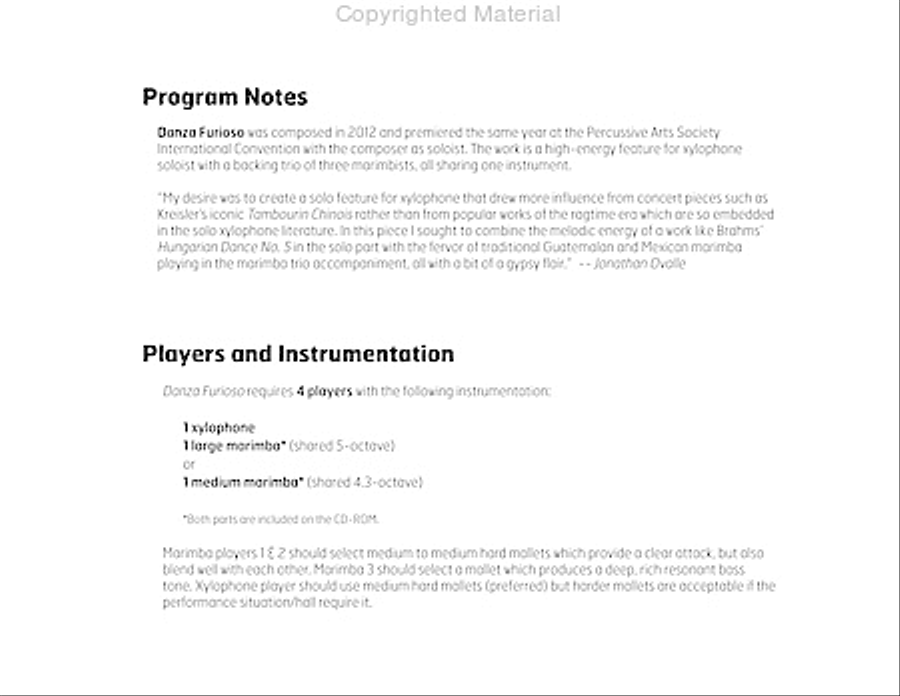 Danza Furioso Percussion Ensemble scores gallery preview page 3