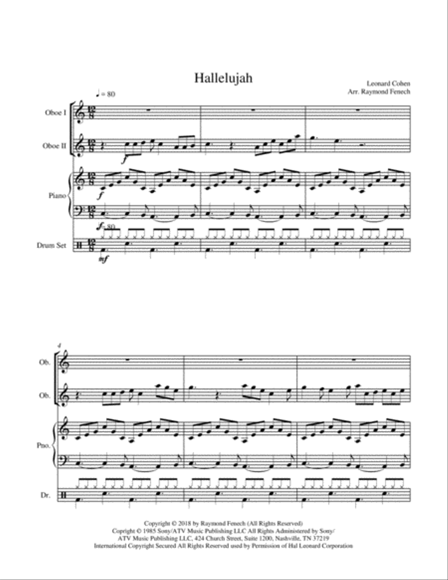 Hallelujah Woodwind Duet scores gallery preview page 4