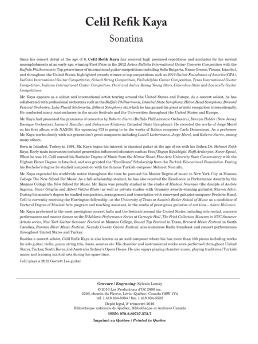Sonatina Classical Guitar scores gallery preview page 1