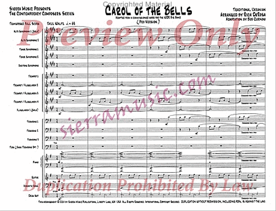 Carol of the Bells (pro) Jazz Ensemble scores gallery preview page 2