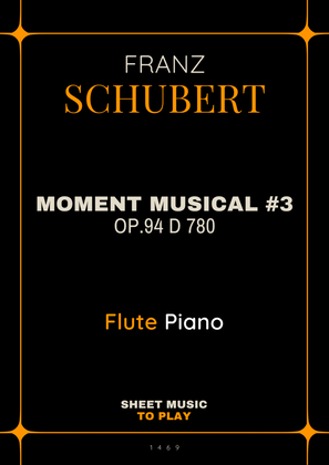 Moment Musical No.3, Op.94 - Flute and Piano (Full Score and Parts)