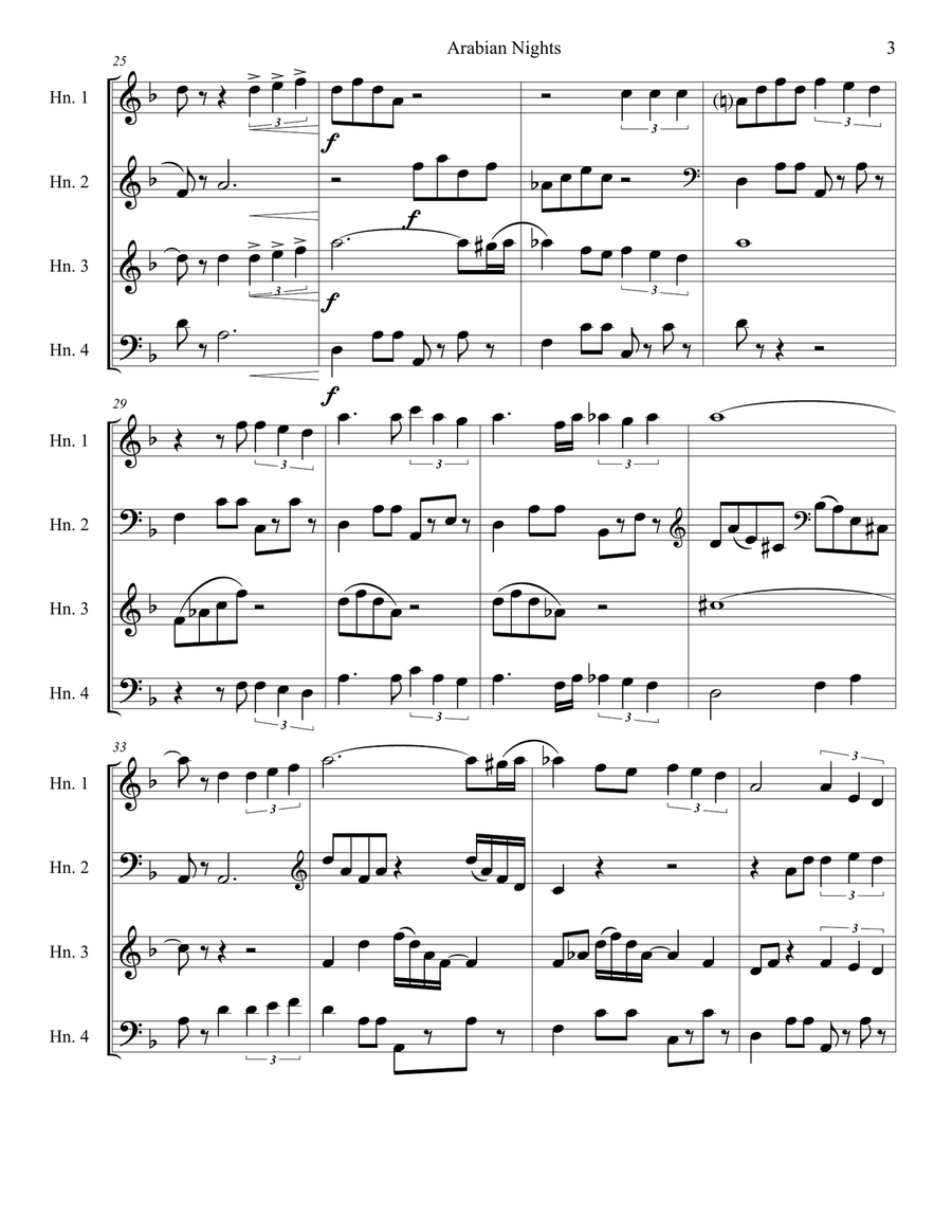 Arabian Nights Horn Solo scores gallery preview page 3