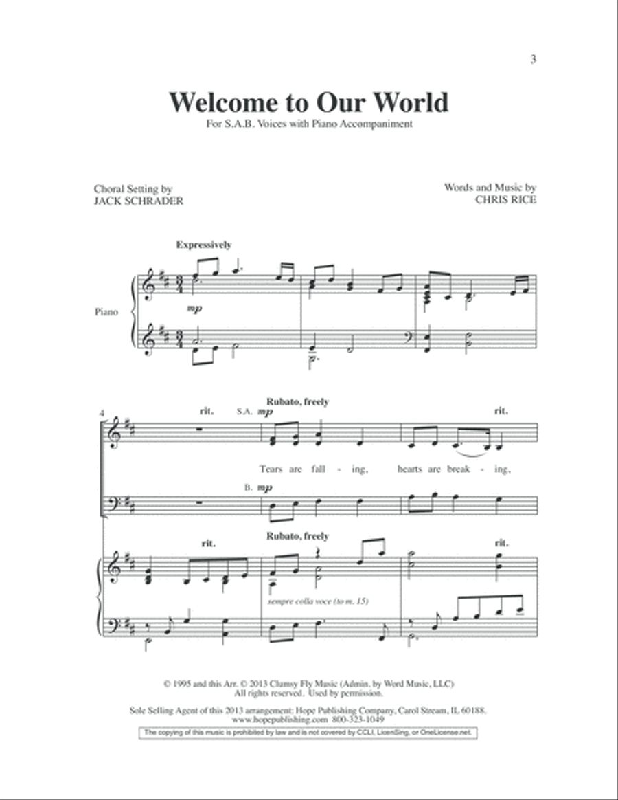 Welcome to Our World 3-Part scores gallery preview page 3