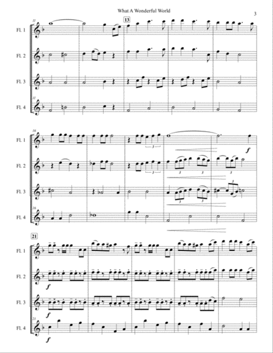 What A Wonderful World What A Wonderful World Woodwind Quartet scores gallery preview page 3