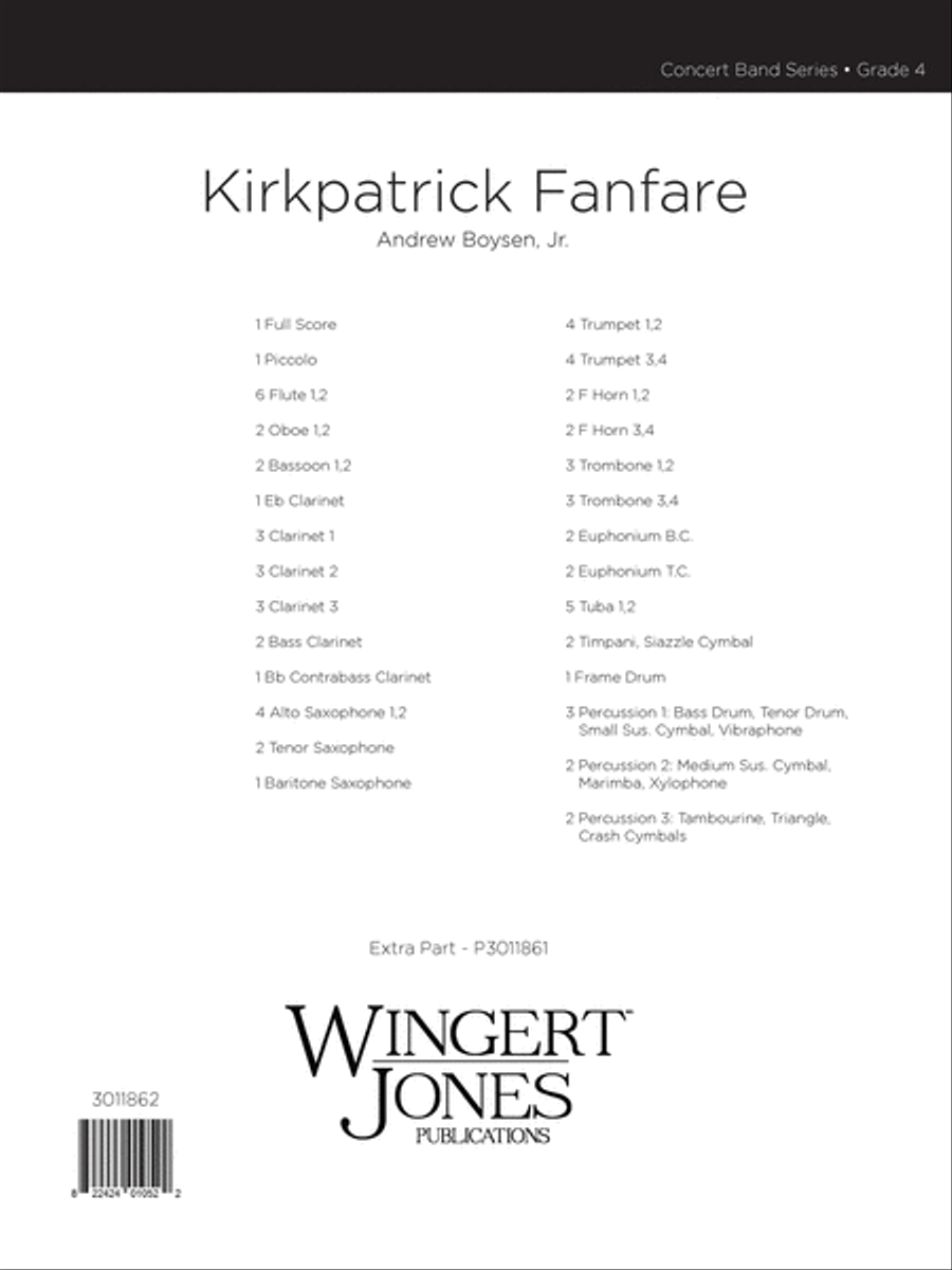 Kirkpatrick Fanfare (Score) Concert Band scores gallery preview page 1