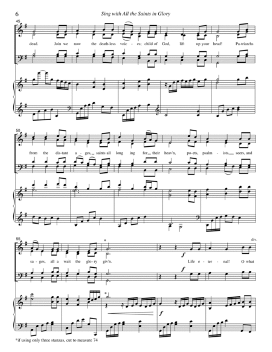 Sing With All the Saints in Glory 4-Part scores gallery preview page 6