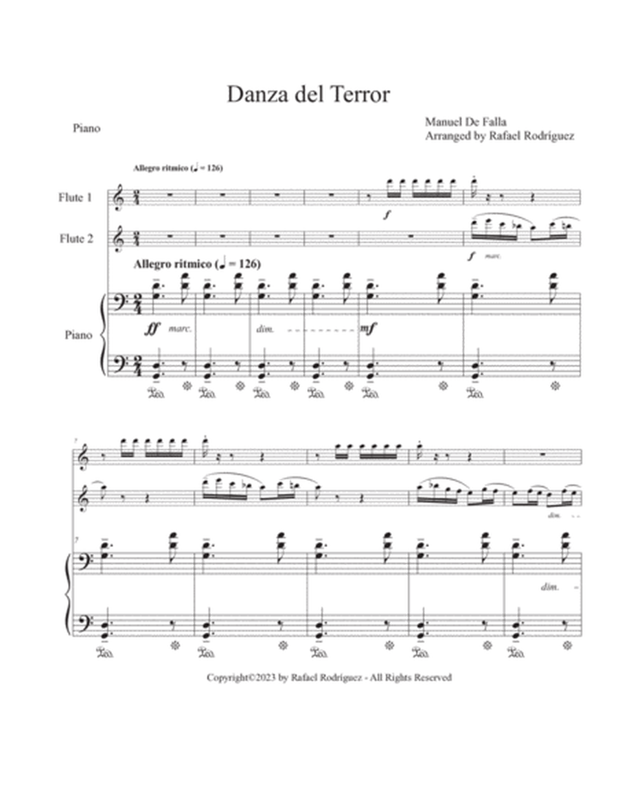 Danza del Terror - El Amor Brujo for two flutes and piano image number null