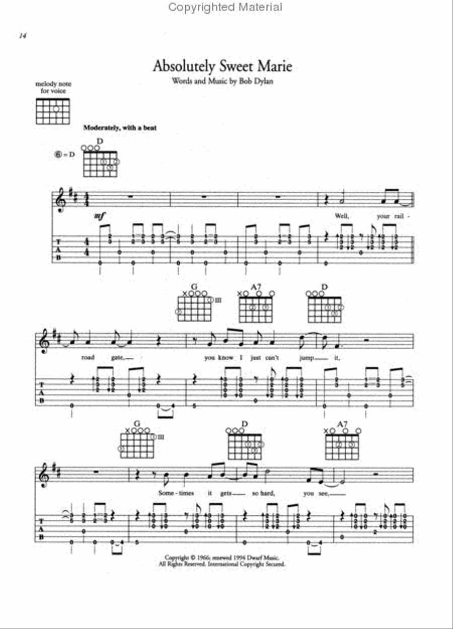 Bob Dylan Anthology Bob Dylan Anthology Acoustic Guitar scores gallery preview page 3