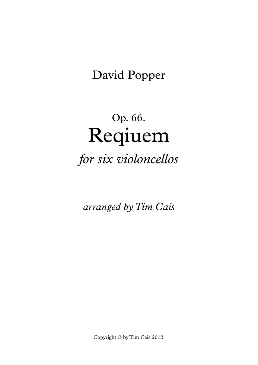 Popper: Requiem, Op. 66 - Cello Sextet String Orchestra scores gallery preview page 1