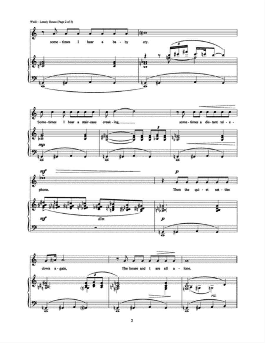 Lonely House Lonely House Piano, Vocal, Guitar scores gallery preview page 2