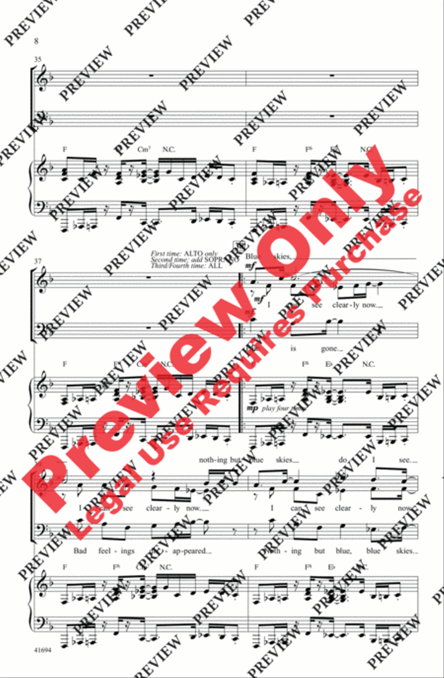 I Can See Clearly Now I Can See Clearly Now 4-Part scores gallery preview page 8