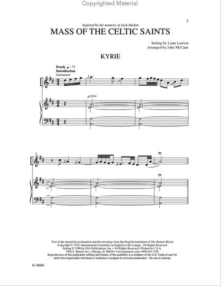 Mass of the Celtic Saints 4-Part scores gallery preview page 2