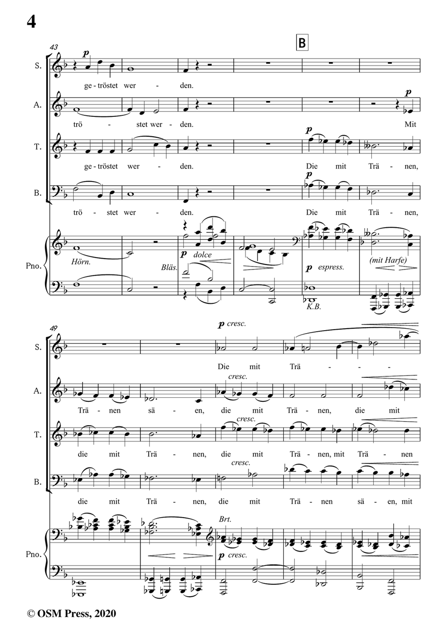 Brahms-Ein deutsches Requiem(A German Requiem),Op.45 No.1,for Voices,Mixed Chorus&Piano Choir scores gallery preview page 6