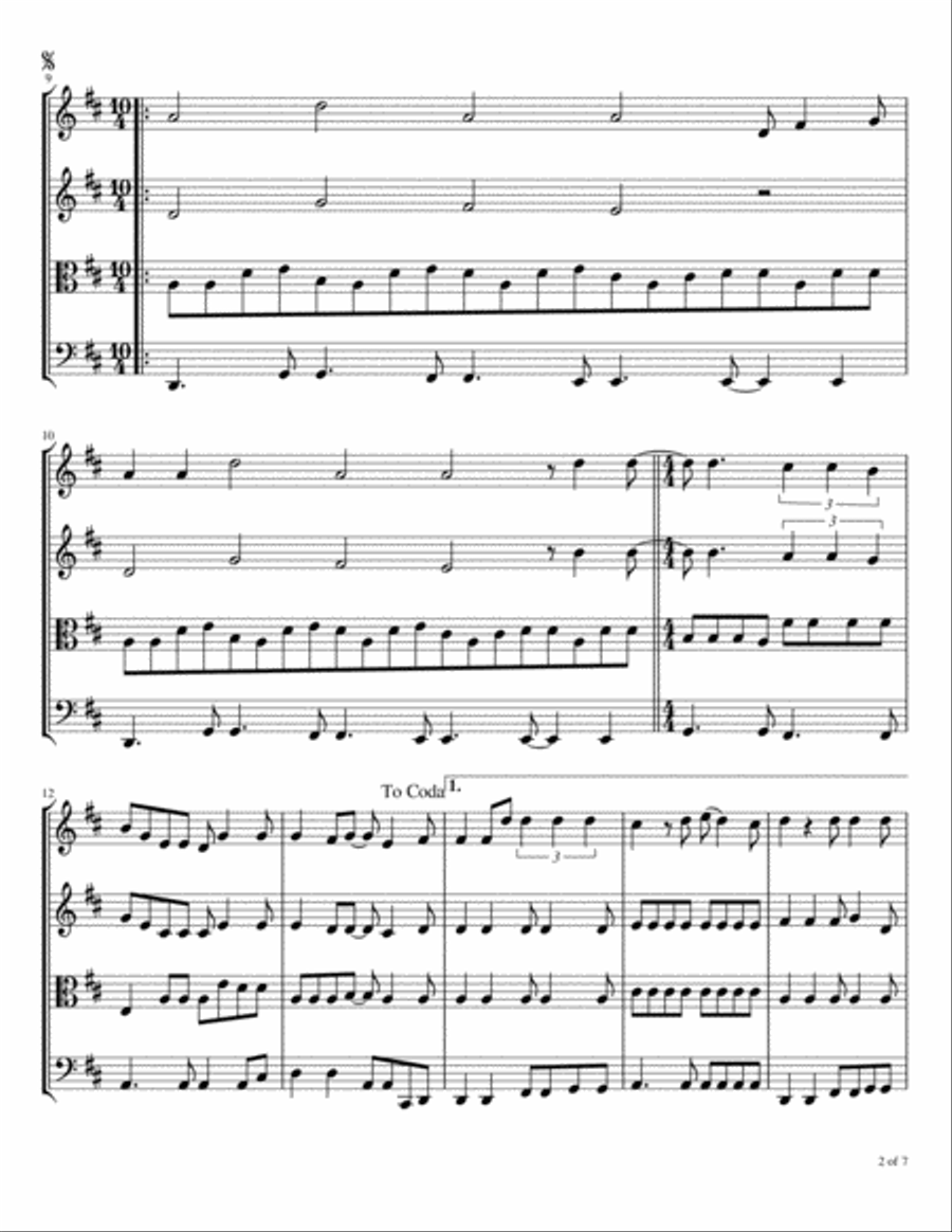 Turn! Turn! Turn! (to Everything There Is A Season) String Quartet scores gallery preview page 3