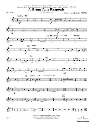 A Hymn Tune Rhapsody: 1st F Horn