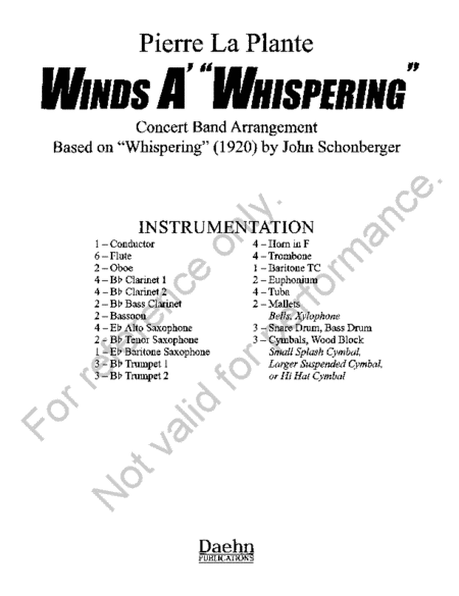 Winds A’ "Whispering" image number null