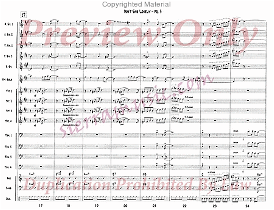 Isn't She Lovely (For Doc) Jazz Ensemble scores gallery preview page 4