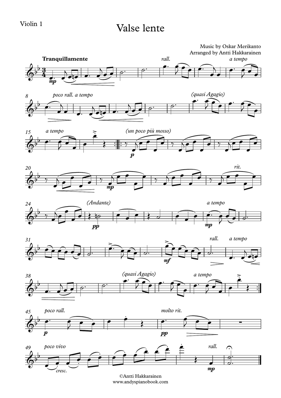Valse Lente - String Quartet String Quartet scores gallery preview page 4