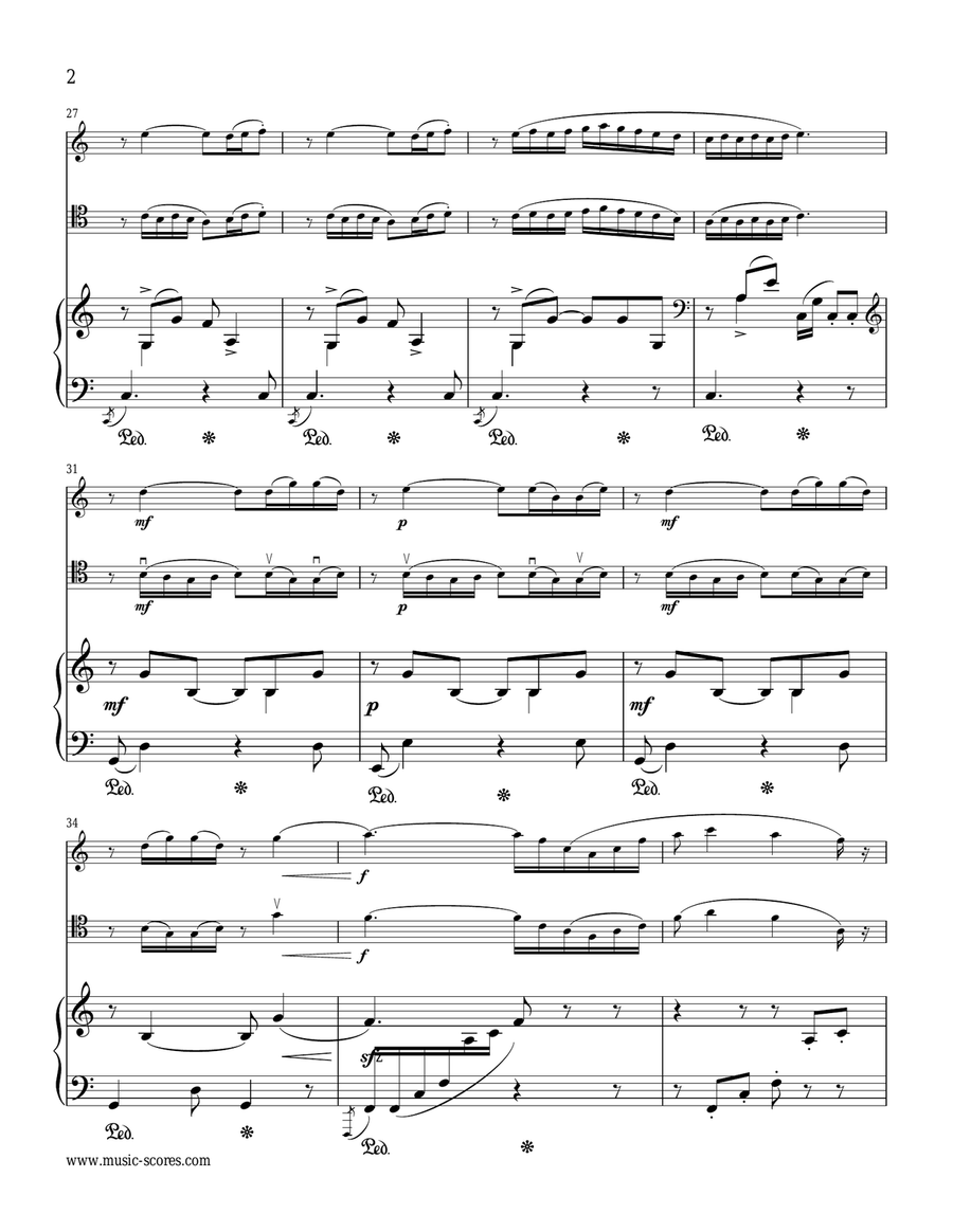 Flower Duet from Lakme - Flute, Cello and Piano Flute scores gallery preview page 2