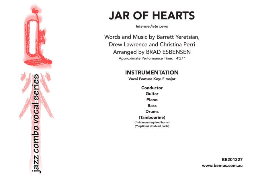 Jar Of Hearts Bass Voice scores gallery preview page 1