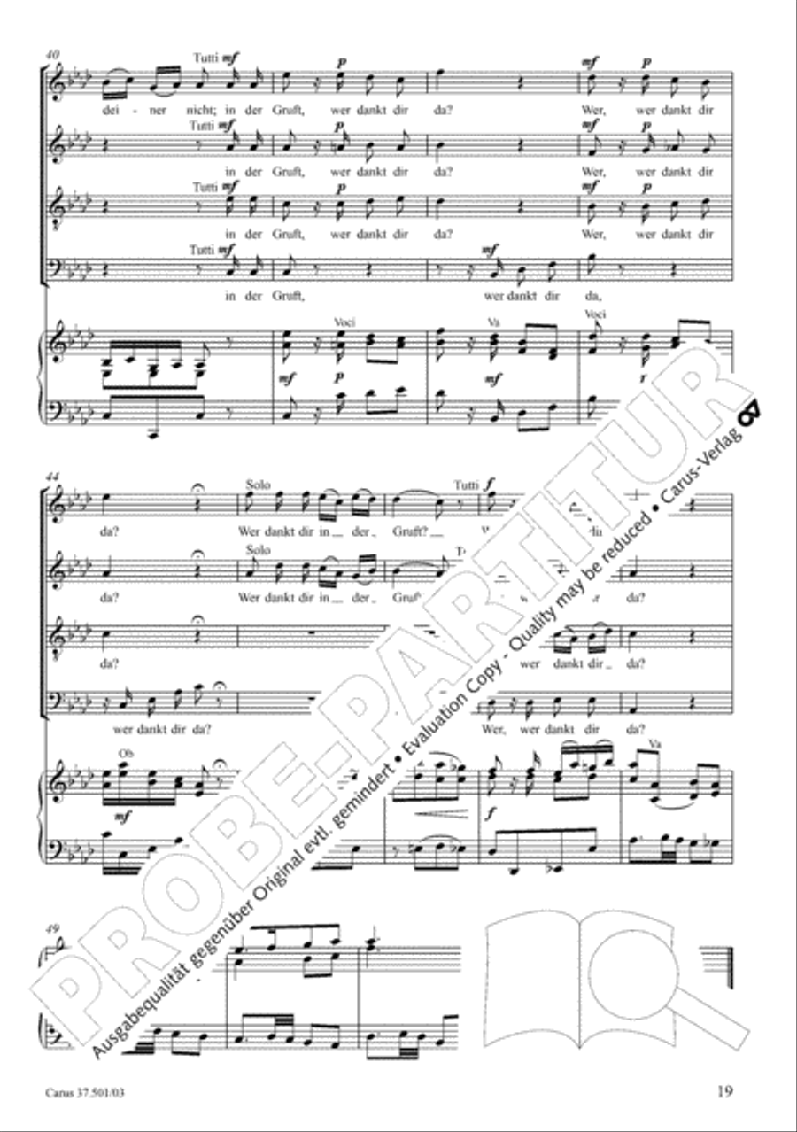The Sixth Psalm of David (Der Sechste Psalm Davids) 4-Part scores gallery preview page 20