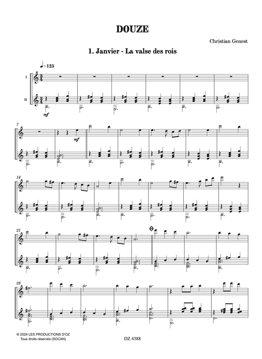 Douze Douze Classical Guitar scores gallery preview page 2