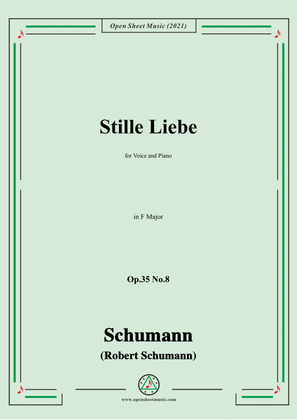 Book cover for Schumann-Stille Liebe,Op.35 No.8 in F Major