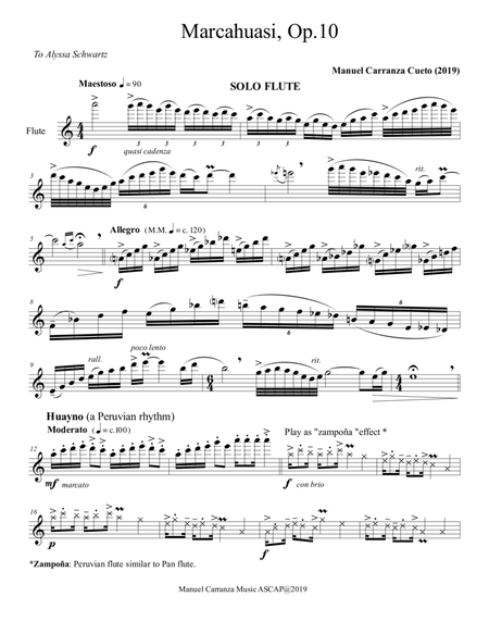 Marcahuasi, Op.10 for solo flute