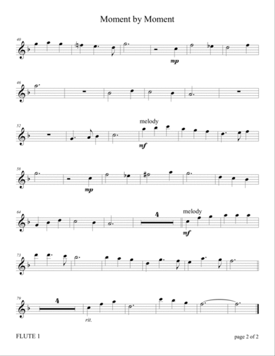 Moment by Moment (for Flute Duet with Piano Accompaniment) Flute Duet scores gallery preview page 4