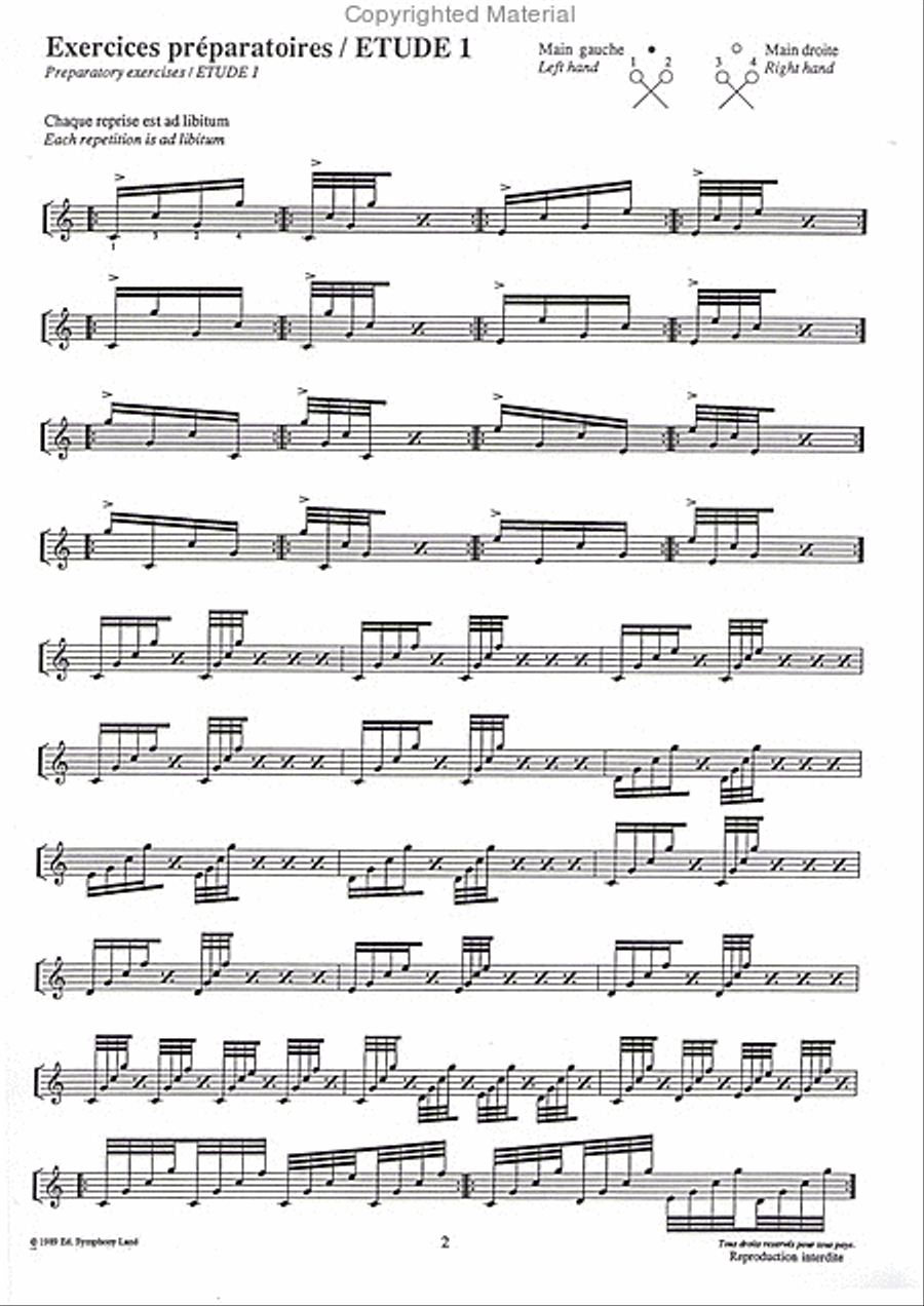Six etudes pour vibraphone Percussion scores gallery preview page 2