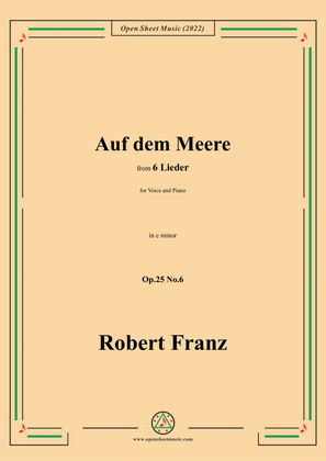 Book cover for Franz-Auf dem Meere,in c minor,Op.25 No.6