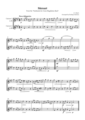 Menuet (for 2 clarinets in Bb) - from the notebooks for Anna Magdalena
