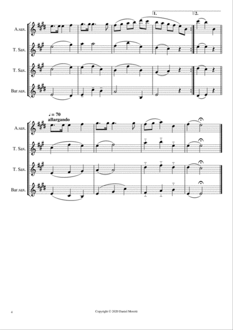 Christmas Song Book (5 songs) - Saxophone Quartet Edition Saxophone Quartet scores gallery preview page 4
