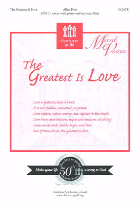 Book cover for The Greatest Is Love