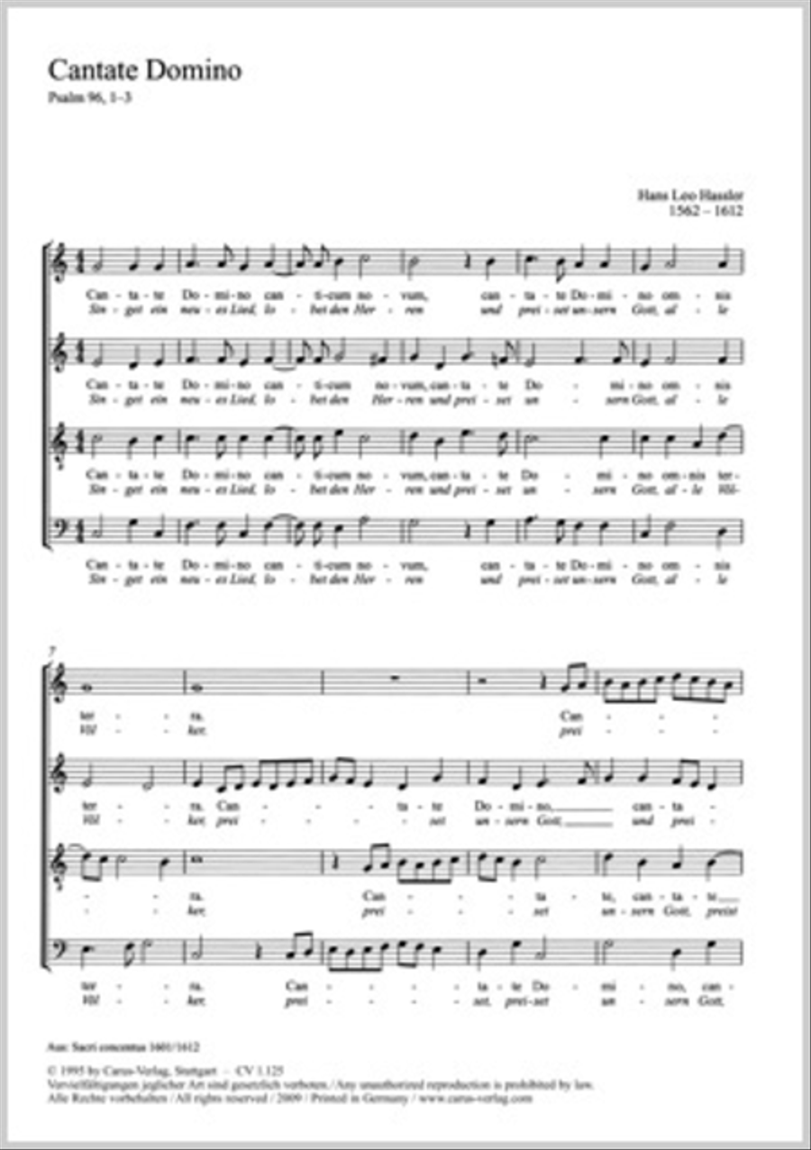 Cantate Domino (Singet dem Herrn) 4-Part scores gallery preview page 1