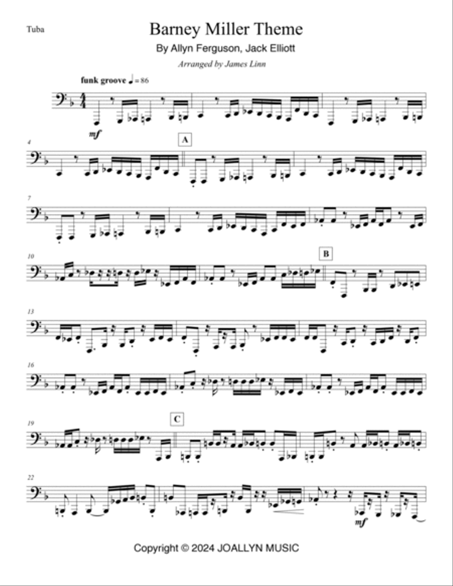 Barney Miller Theme Barney Miller Theme Brass Ensemble scores gallery preview page 5