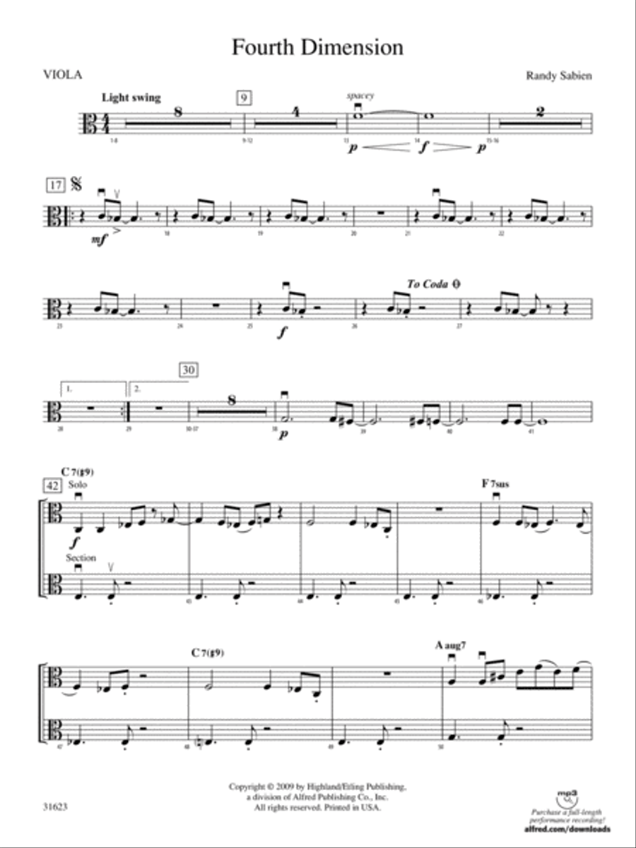 Fourth Dimension: Viola String Orchestra scores gallery preview page 1