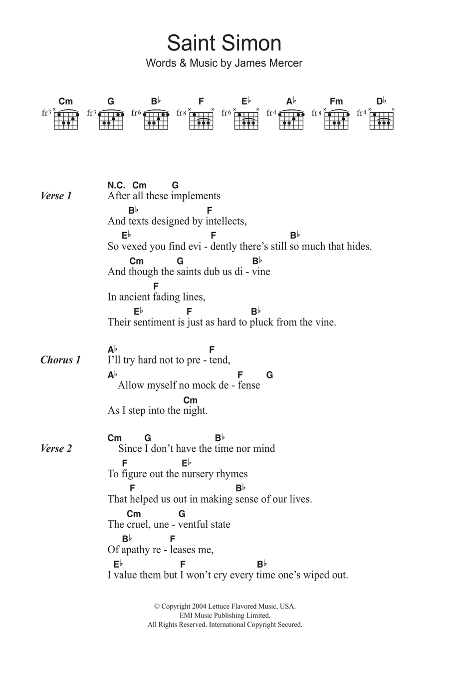 Saint Simon Acoustic Guitar scores gallery preview page 1