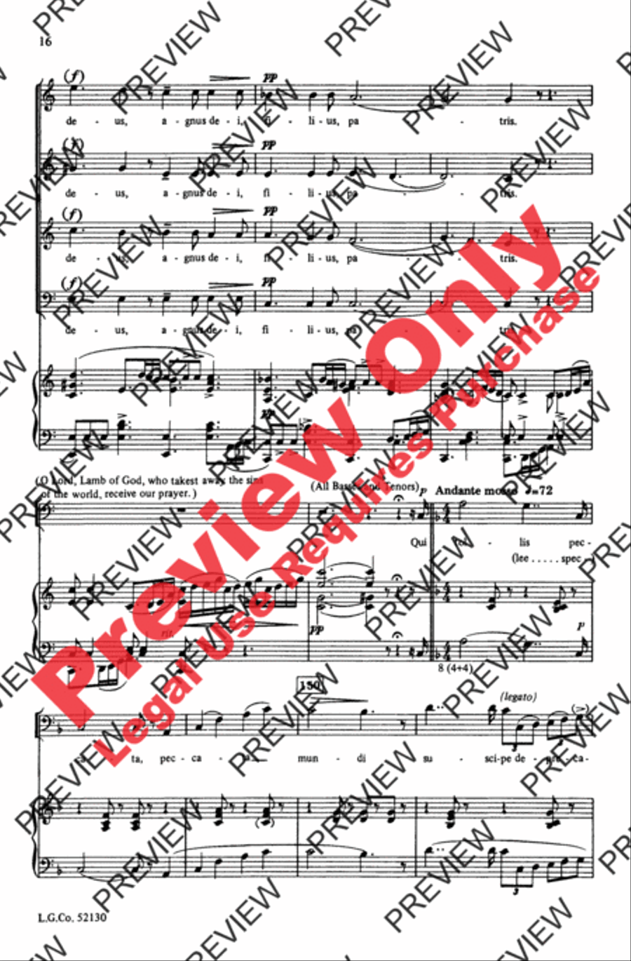 Gloria (from Messa di Gloria) 4-Part scores gallery preview page 17