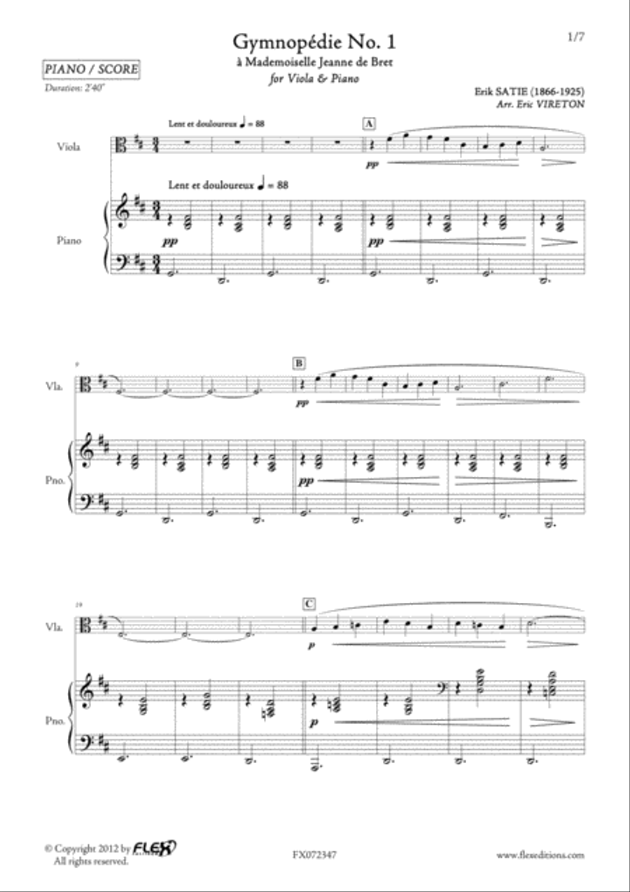 3 Gymnopedies Piano Accompaniment scores gallery preview page 2