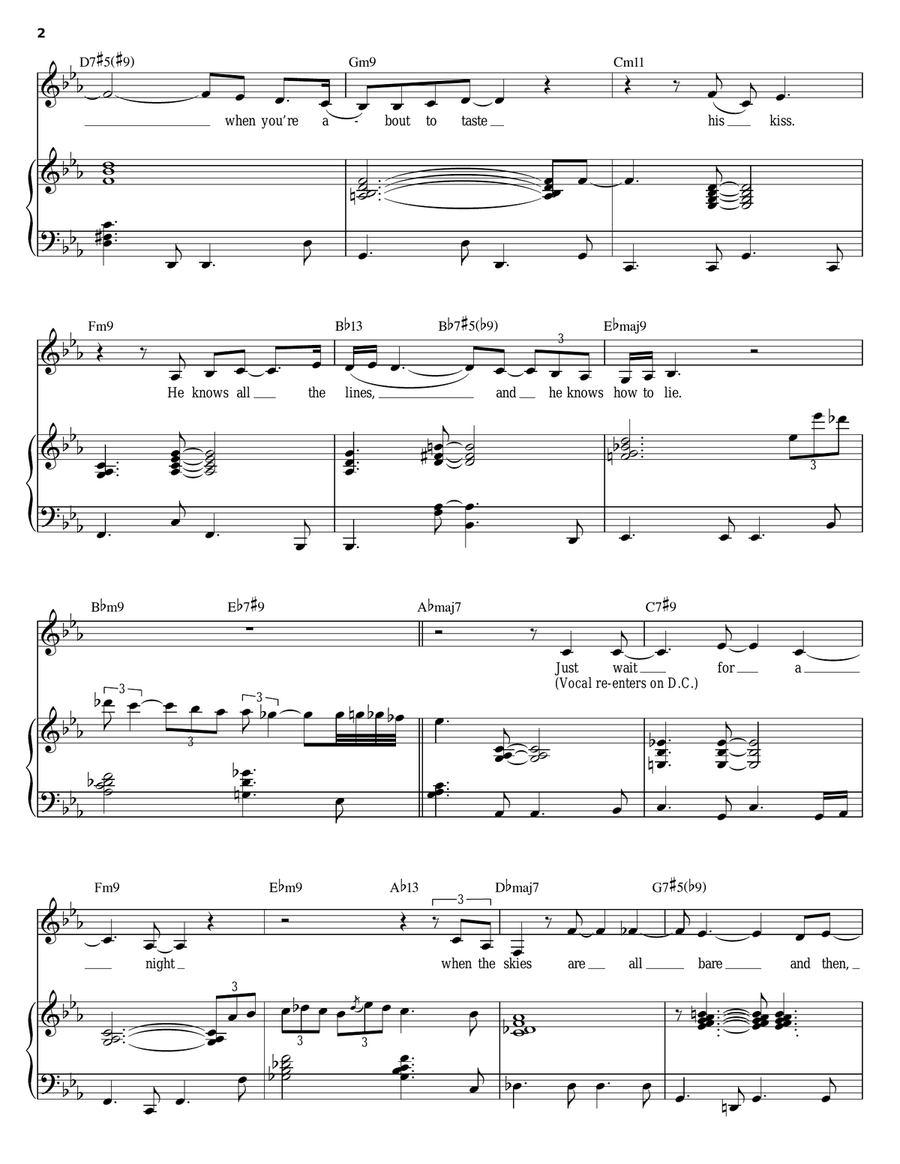Only Trust Your Heart Piano, Vocal, Guitar scores gallery preview page 2