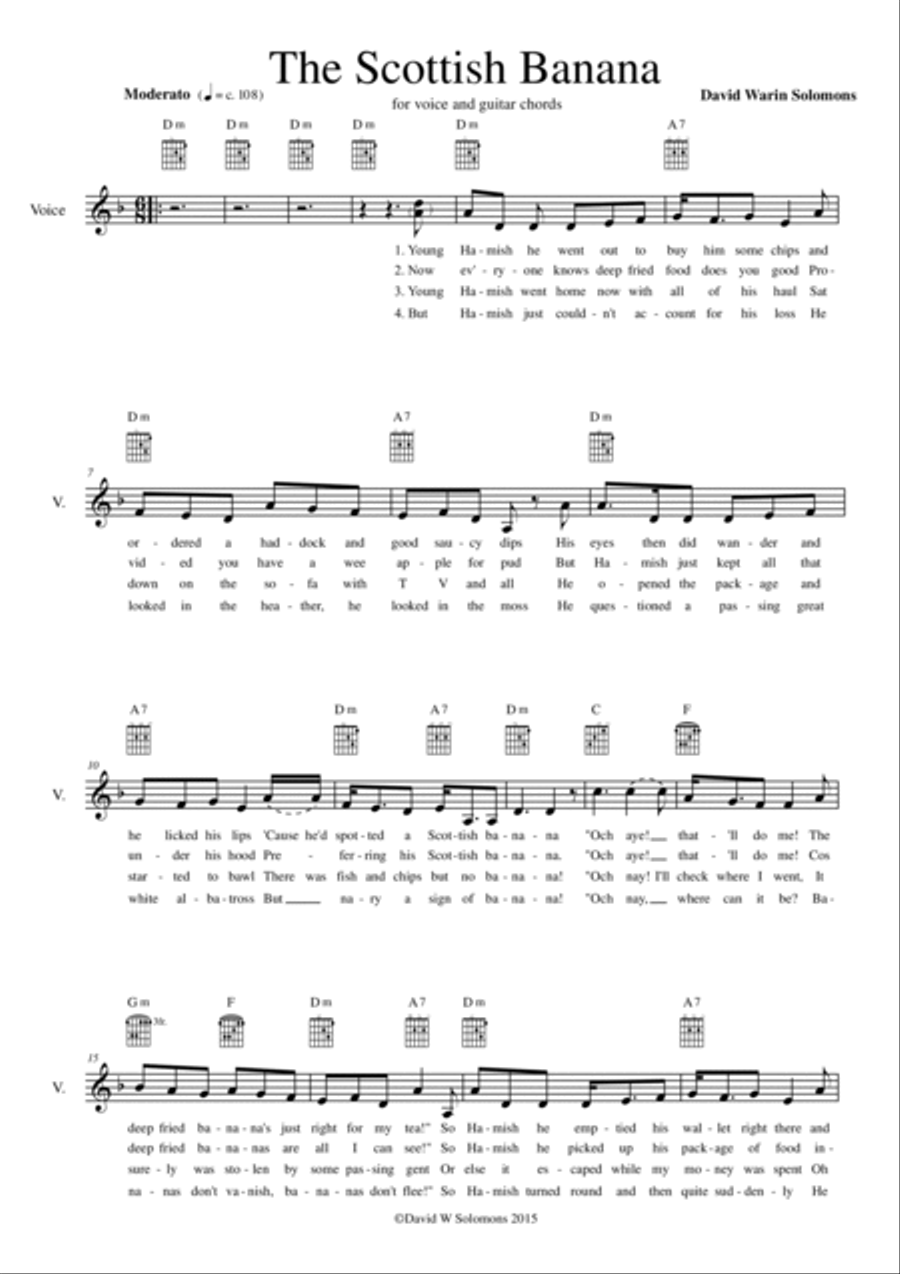 The Scottish Banana for voice and guitar chords Acoustic Guitar scores gallery preview page 4