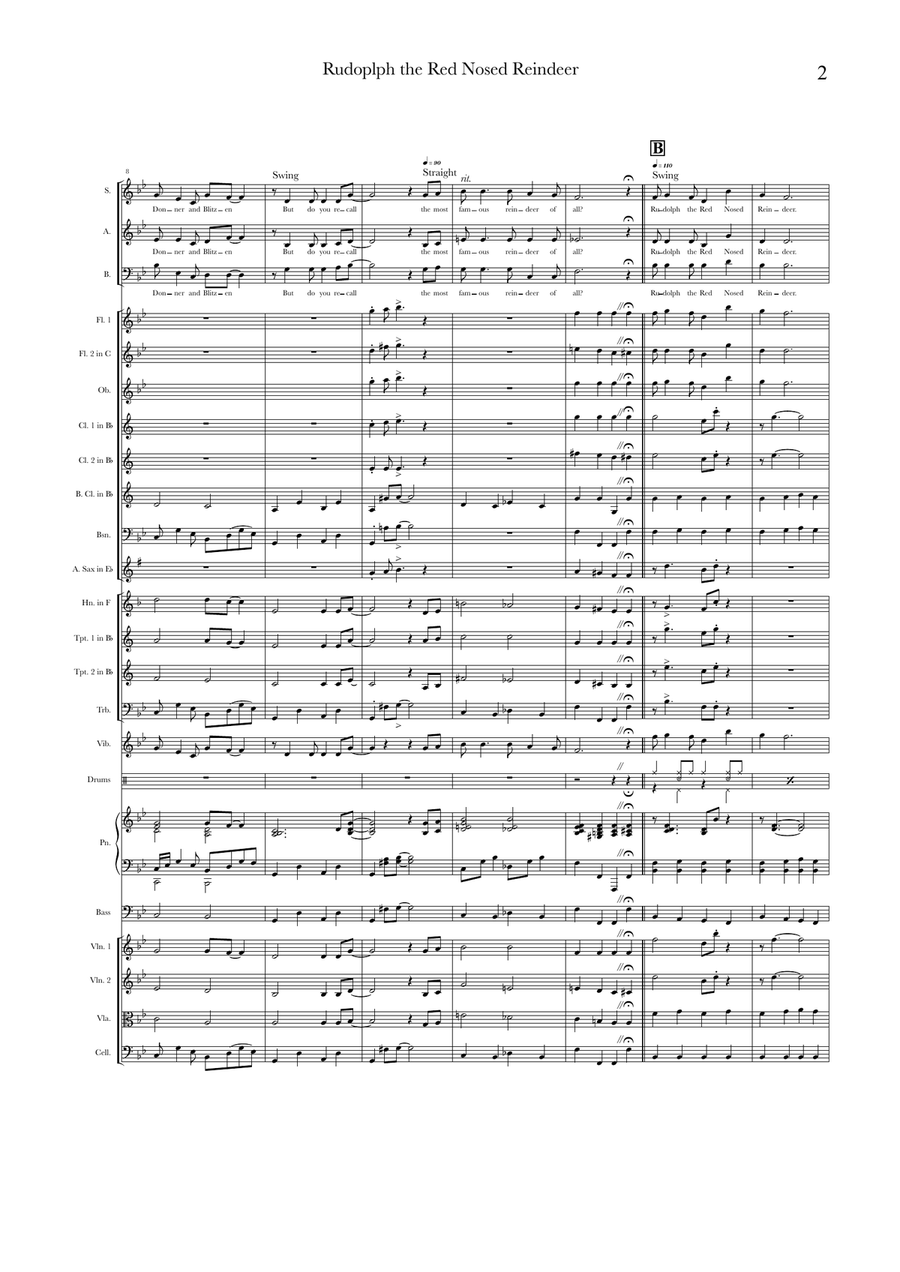 Rudolph The Red-Nosed Reindeer Chamber Music scores gallery preview page 2