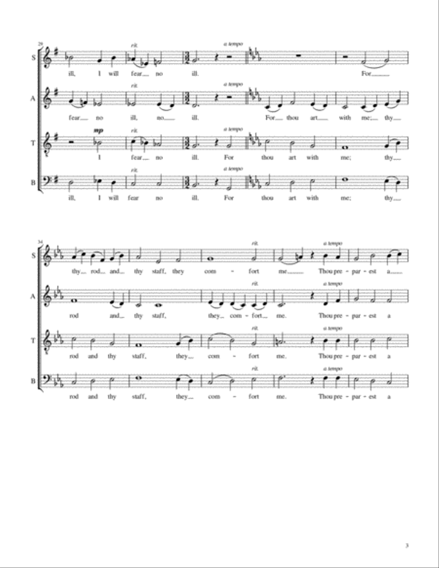 Psalm 23 (a cappella version) 4-Part scores gallery preview page 3