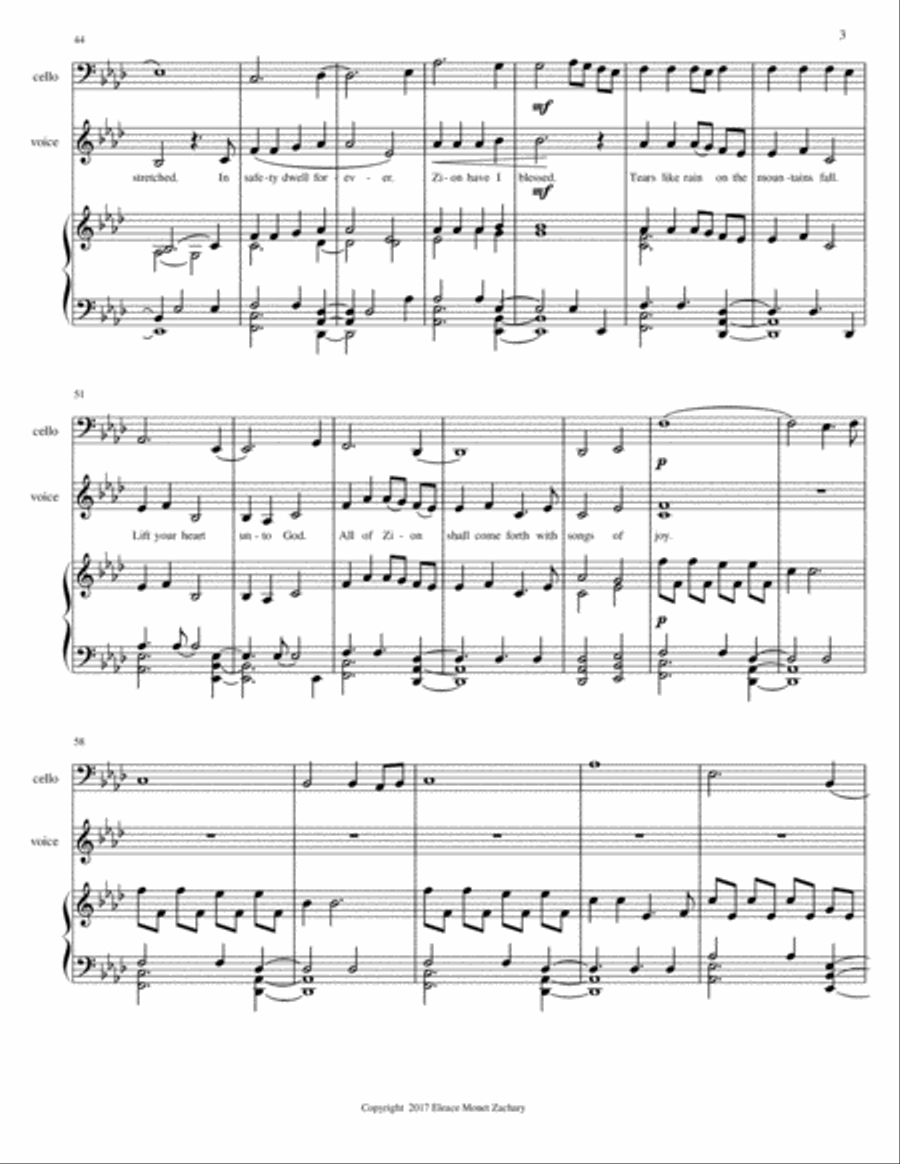 Bring Us Rest (piano, vocal, cello) Small Ensemble scores gallery preview page 3