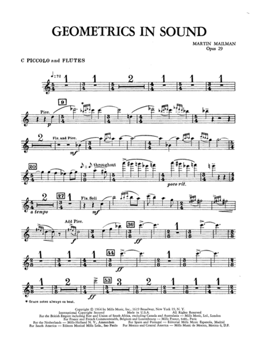 Geometrics in Sound, Op. 29: Flute