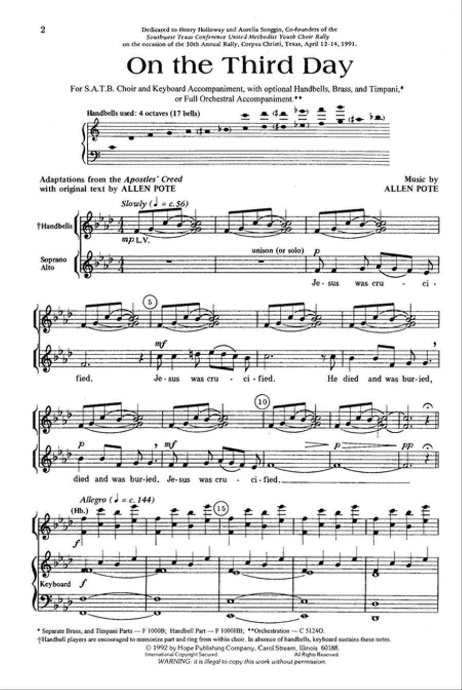 On the Third Day 4-Part scores gallery preview page 3
