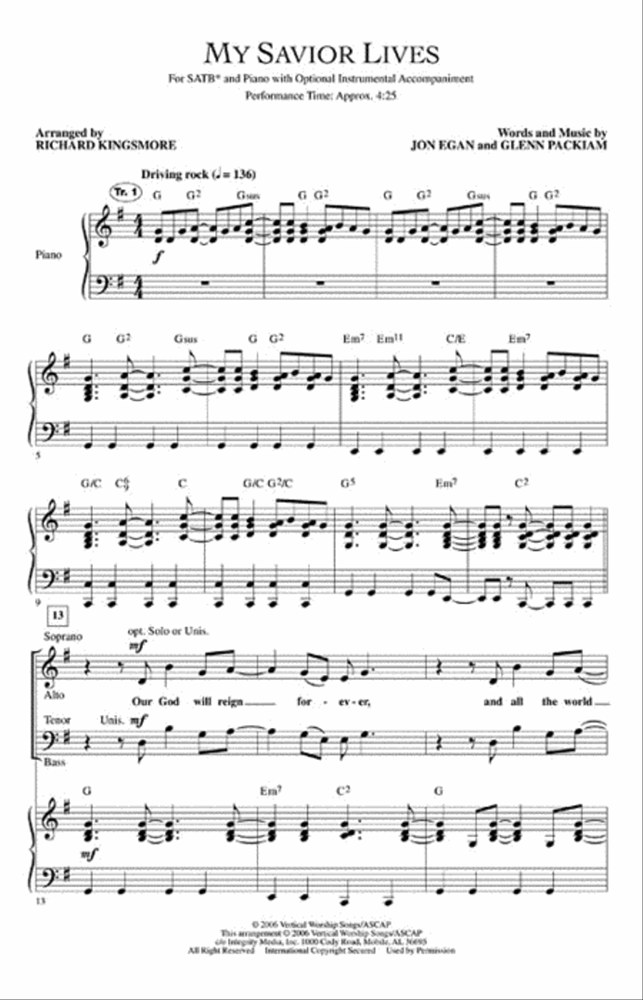 My Savior Lives 4-Part scores gallery preview page 2