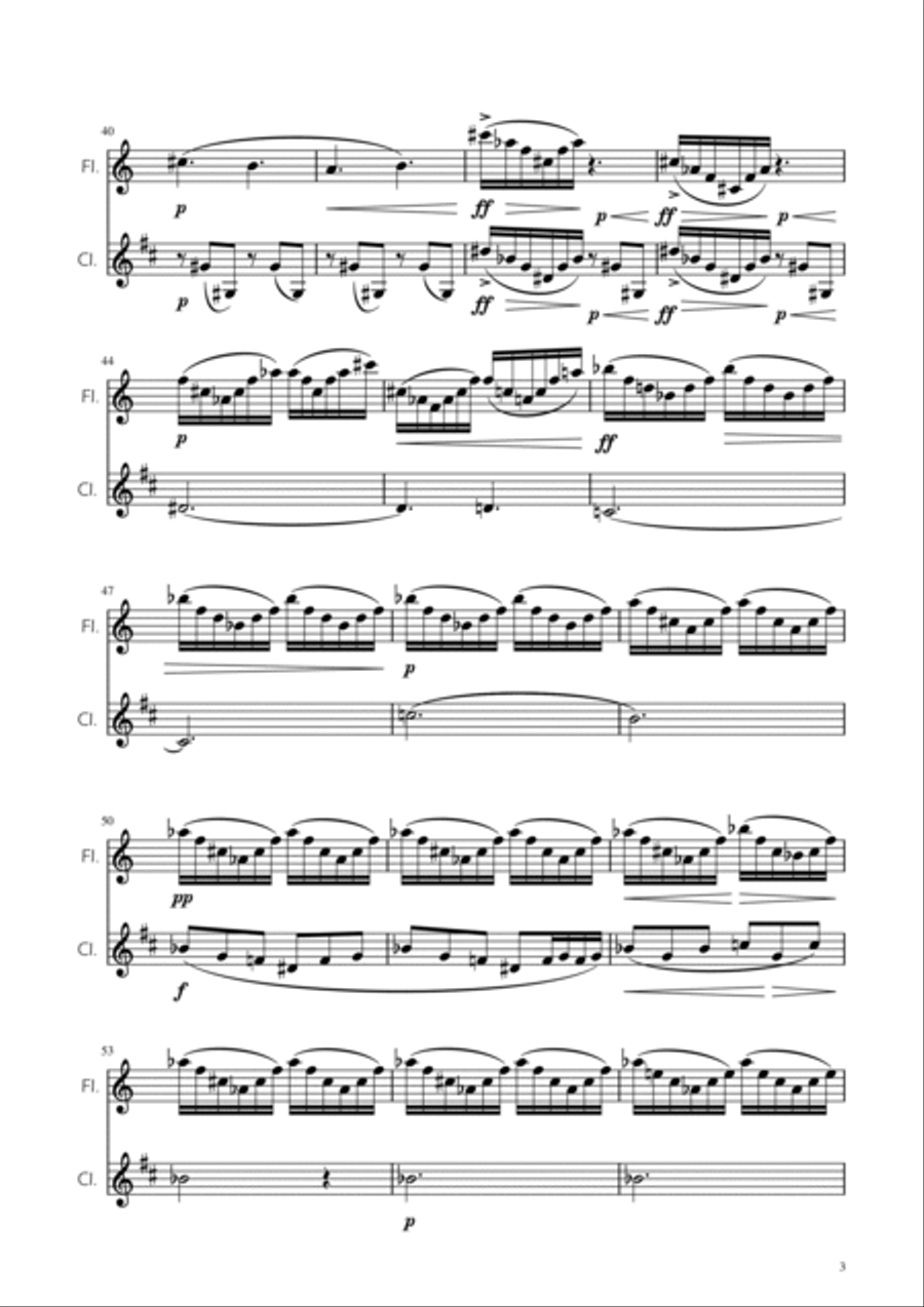 Morning Mood - Flute and Clarinet Duet Woodwind Duet scores gallery preview page 3
